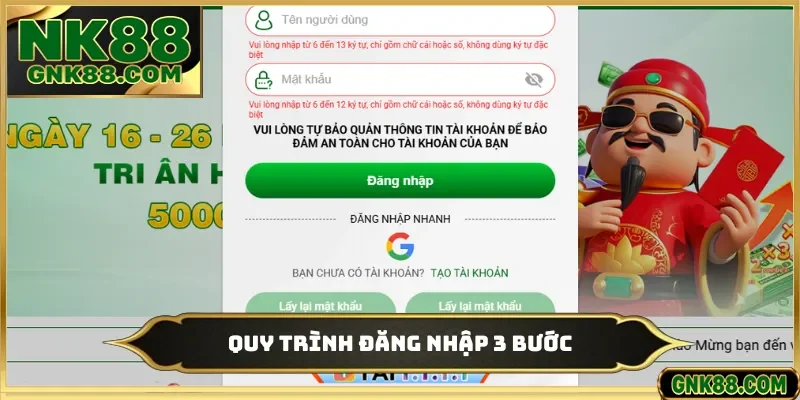 Quy trình đăng nhập 3 bước